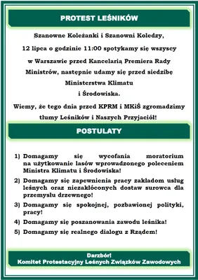 Protest leśników