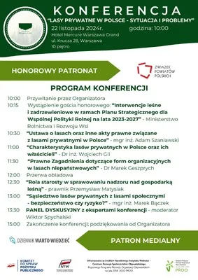 Konferencja „Lasy prywatne w Polsce – sytuacja i problemy” Warszawa 22 listopada 2024r.